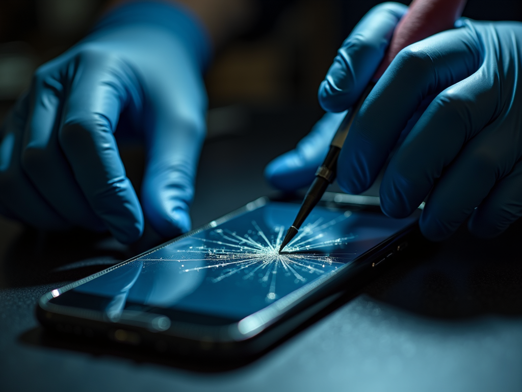 Tecnico ripara schermo smartphone